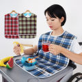 Adult Bib Oil-resistant Waterproof Double-layer Elderly Patients Feeding Saliva Towel for Dinning. 