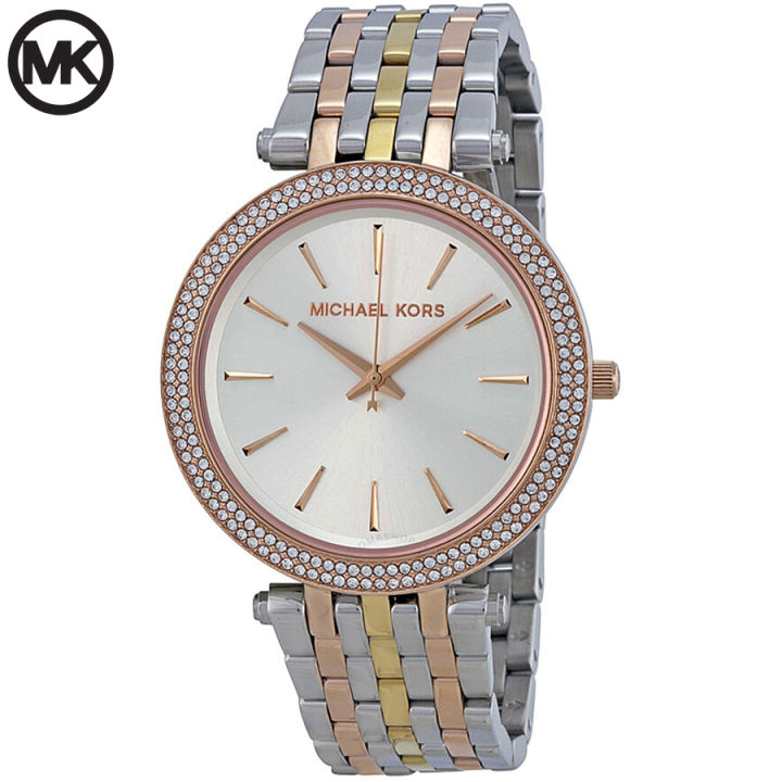 Micheal Kors Two Tone Steel and  Silver Dial Darci Watch for Ladies-MK-3203
