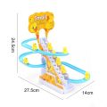 Duck Slide Toy Set, Funny Automatic Stair-Climbing Ducklings Cartoon Race Track Set Little Lovely Duck Slide Toy Escalator Toy with Lights and Music (3 sliding ducks). 