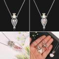 Keepsake Steel Chain Water Drop Heart Perfume Jewellery Glaze Vial Necklace Essential Oil Pendant Memorial Jewelry. 