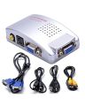 VGA Conversion High Resolusion Video 15 Pin VGA to Video & S-video Converter / High Resolution VGA to Video TV AV Composite RCA S-Video Conversion Converter Box Adapter for Computer Laptop PC MAC Monitor to TV Projector. 