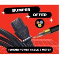 Original I-Sheng Branded Power Cable for PC / Laptops / Servers - 3 Meter. 