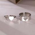Adjustable Heart Shape Couple Rings Set- Heart Rings For Couples and Girls. 