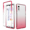 lthmy For LG Velvet 5G Transparent 2-in-1 Gradient Shockproof Case. 