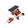 Wireless RC Vehicle Model Creative Model Toy Wooden Assembly Solar Remote Control Car for School. 