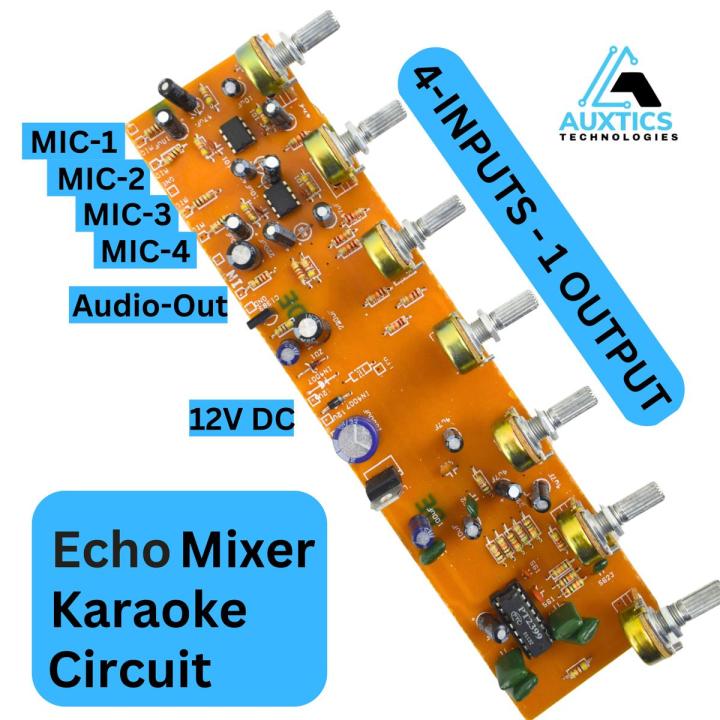 4-Channel Echo Mixer Karaoke Circuit, PT2399 IC, Audio Signal Mixing