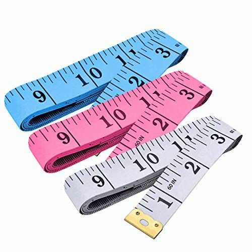 Pack of 2 Dual Side Measuring Tape - Colorful Tailor 60 Inch 150 cm Double Scale Measurements Sewing Cloth Tailor Soft Tape for Family Measure - Multicolor