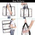 Transparent Clothes Storage Bag Organizer with Reinforced Easy Carry Handle Folding Storage Bag For Wardrobe, Comforter, Blanket, Bedding. 