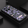 Hontinga for Honor X6A Back Cover Purple Flowers Phone Case Square Soft Liquid Silicone Mobile Cover. 