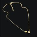 Letter Alphabet Heart Pendant Necklace First Name Plated Metal Chain Women Girls Gift. 