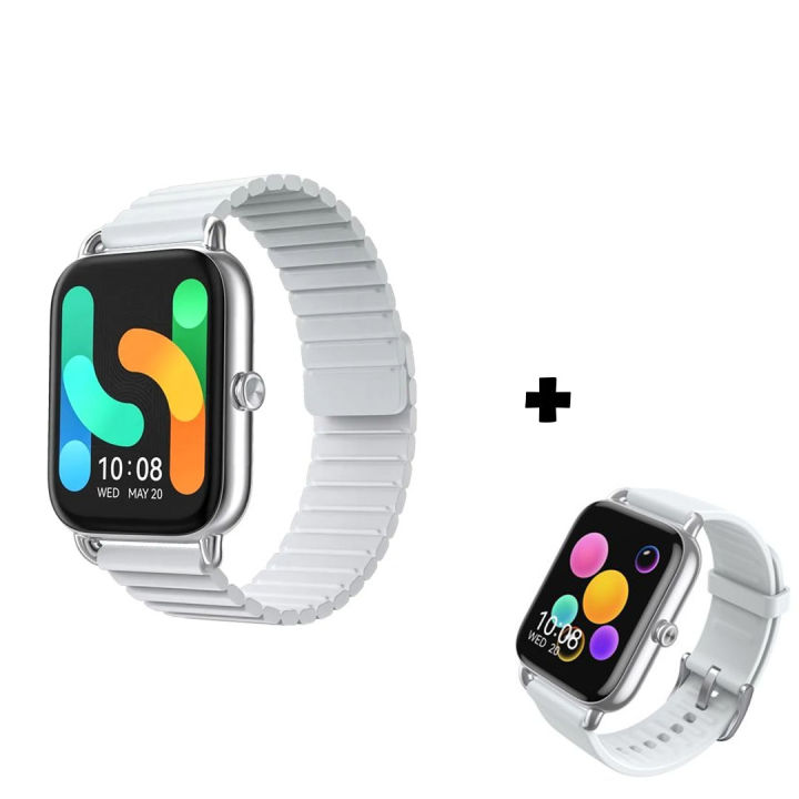 Original Haylou RS4 Plus SmartWatch Black/Gold/Silver With Dual Straps (Magnetic + Silicone)