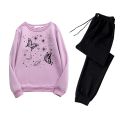 New Butterfly and Stars Printed Summer Tracksuit T-Shirt and Trouser For Women - Fashionable and Cool Women's Tracksuit. 