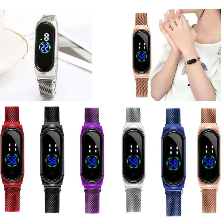 Luxury%20Women%20Casual%20Smart%20Touch%20Led%20Bracelet%20Digital%20Watch%20Band,Magnet%20Chain%20Strap,With%20Six%20Fashion%20Colors,For%20Girls,With%20Box%20Pack%20-%20Image%202