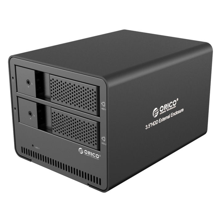 Orico NS200RU3 2-Bay USB Hard Drive Enclosure w. Raid - USB3.0, Black