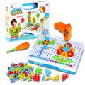 Urban Vendors Create n Play Creativity Assembly 190 + Pieces Puzzle with Cell Operated Drill Machine Screwdriver DIY STEM Educational Construction Set for Kids. 