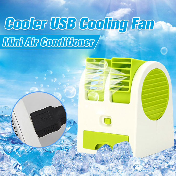 5W Portable USB Rechargeable Water Cooling Fan Desk Car Mini Air Conditioner