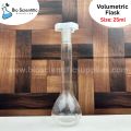 Volumetric Flask, 25ml – Clear-Fitted with Polypropylene Stopper - Class A, Tolerance ±0.10 ml - White Graduation Mark - Borosilicate Glass –NORMAX. 