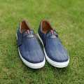 Men's Grey Colour Classic Heavy Denim Fabric Sneaker Shoes. 