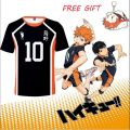 Haikyuu Jersey Cosplay Costume Karasuno High School T-shirt Short Sleeve Sport Uniform TobioTop Shoyo Tee Free Gift. 