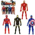2 Pcs Set - Marvel Avenger Super Hero Action Figure Toy Set - Iron Man Red Iron Man Black Spider Man Captain America - Size 4.5 Inch/12cm. 
