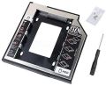 Second HDD Caddy 9.5mm SATA 3.0 for 2.5" SSD Case Hard Disk Enclosure with LED Indicator for Notebook ODD DVD-ROM, Universal 9.5mm SATA 2nd SSD HDD Hard Drive Caddy Fits In The Place Of CD/DVD-ROM Optical Drive. 