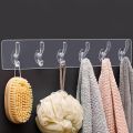 Self Adhesive Hook Sticker Strip for Wall Hanging Multi-Purpose Item, Heavy Duty Sticky Hooks for Hanging Reusable | Waterproof | Transparent. 