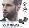 True Wireless Earbuds VAVA Bluetooth 4.1 Wire-Free In-Ear Headphones (12 Hours Playtime with the Portable Charging Case, 3 Sets of Ear Buds, Built-In Microphone). 