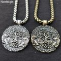 Wicca Tree Of Life Pendant Double Wolf Amulet Wiccan Talisman Pagan Jewlery Women Men Necklace Viking Jewelry Dropshipping 2020. 