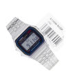 Casio General Vintage Youth Stainless Steel Silver Tone Digital Rectangle Silver Steel Bracelet Watch-A159W-N1DF. 