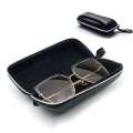 Doctord leather hard shell black shock-absorbing sunglasses holder folding travel backpack sturdy zipper glasses case reading organizer. 