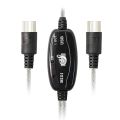 USB MIDI Cable Adapter, USB Type A Male to MIDI Din 5 Pin In-Out Cable Interface with LED Indicator for Music Keyboard. 