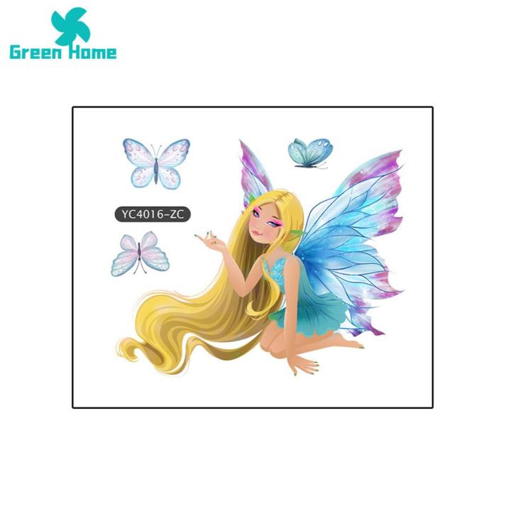 Green Home Luminous Sticker Smooth Cartoon Mermaid Luminous Wall Sticker