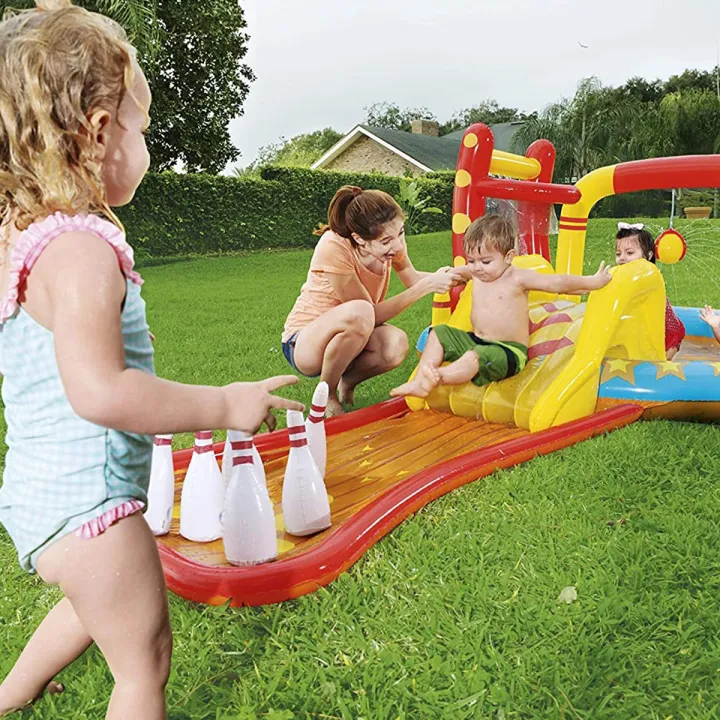 Bestway%2053068%20Lil'%20Champ%20Play%20Center%20Inflate%20Champ%20Paddling%20Pool%20Inflatable%20Kids%20Bowling%20With%20Slide%20Sprayer%20Basketball%20Comfort%20Children%20Multiple%20Activities%204.35m%20X%202.13m%20X%201.17m%20-%20Image%203