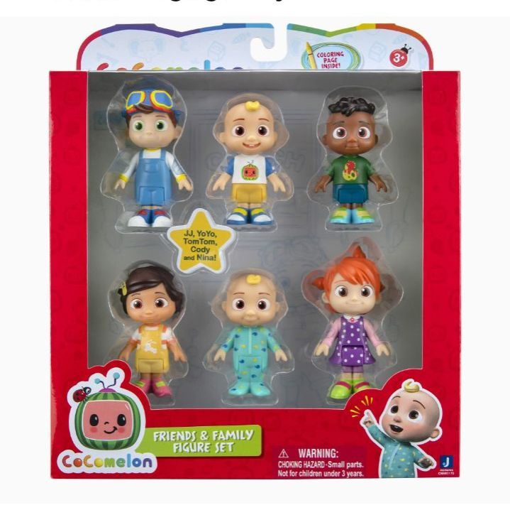 CoComelon Official Friends & Family, 6 Figure Pack - 3 Inch Character Toys - Features Two Baby JJ Figures (Tee and Onesie), Tomtom, YoYo, Cody, and Nina - Toys for Babies and Toddlers