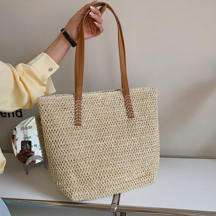 Big Straw Weave Tote Bags for Women Large Capacity Woven Shoulder Bag ...