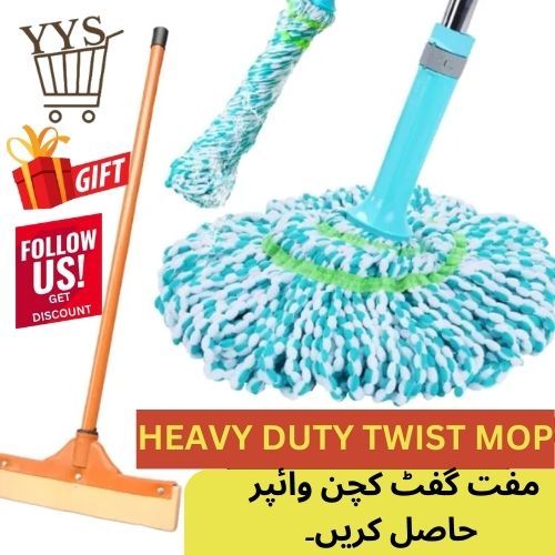 YYS%20Heavy%20Duty%20Twist%20Mop%20Iron%20Rode%20Cotton%20Hand%20Release%20Washing%20Mop%20for%20Floor%20Cleaning%20Dry%20&%20Wet%20Mops%20with%20Wringer,%20Removable%20Washable%20Heads,%2057.7inch%20Long%20Handle,%20Scouring%20Pad%20-%20Image%203