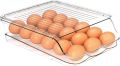 Fast Forward Rolling Egg Container for Refrigerator with Lid - Pack of 1 Stackable Plastic Egg Holder for Refrigerator - Terrazo Egg Tray for Refrigerator or Fridge Organizer. 