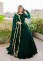 Pearls Maxi Dresses For Girls - Maxi Dresses For Girls Fancy - Dress For Girls - Wedding Dresses For Girls - Dresses For Women - Dresses - 3-Piece Dresses For Girls - Front and Back Pearls Work Long Flare Maxi Featuring Exquisite Lace Work And Beautiful. 