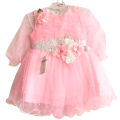 Baby Pink & White Frock - Fancy Frock - Frill Frock (2-8yrs). 