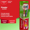 Colgate Premier Clean Toothbrush - Twin Pack (Medium). 