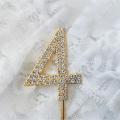 No 4 Blingy Rhinestone studded Birthday Cake Topper. 