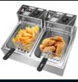 Imported Double Electric 12L Deep Fryer Stainless Steel French Fries Electric Frying Machine. 