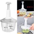 Manual Hand Operated 2000 ML litter Chopper Pump Action With 9 Feature including Kadu kash Food Processor Portable Container Kitchen Gadget. 