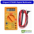 DT830D Digital Multimeter Counts AC/DC Volt Amp Ohm Diode hFE Continuity Tester DT-830D Yellow (Battery and Test Leads Included) by electria. 