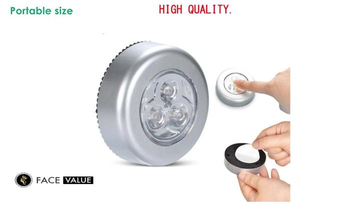 Face%20Value%20Wireless%20LED%20Puck%20Light,%20Stick-Anywhere%20Closet%20Portable%20Tap%20Push%20Button%20Stair-Wall%20Lights%20for%20Cabinet,%20Hallway,%20Bathroom,%20Bedroom,%20Kitchen,%203%20Battery%20Operated%20Low%20White%20Light,%20Pc1%20-%20Image%203