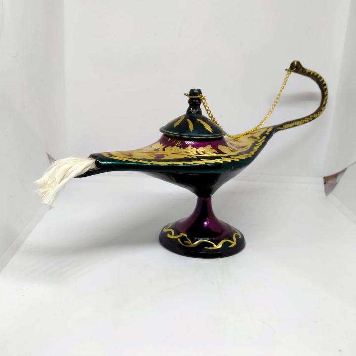 Aladin Chiragh ( lamp) ( Brass Vintage Decoration Piece - Fine Work 8 inches / Handicraft / Handmade / Vip's Creation