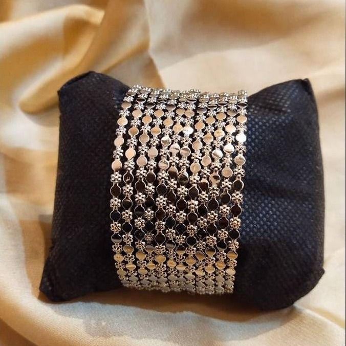 Silver bangles for women (with necklace)