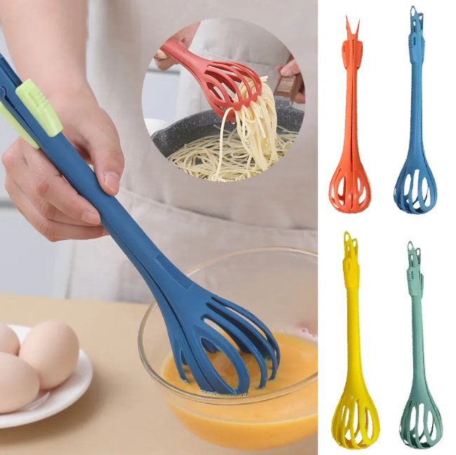 Neat Ideas Mix & Serve – All-in-One Whisk & Serving Tongs – Eggs, Pasta & More