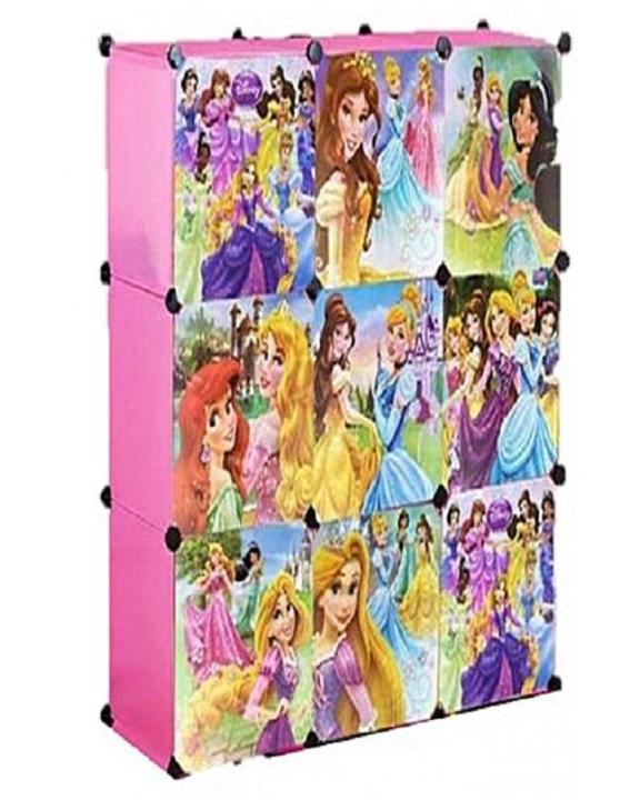 Princess Storage Cabinet & Wardrobe For Kids With Hanging Rod 9 Cube