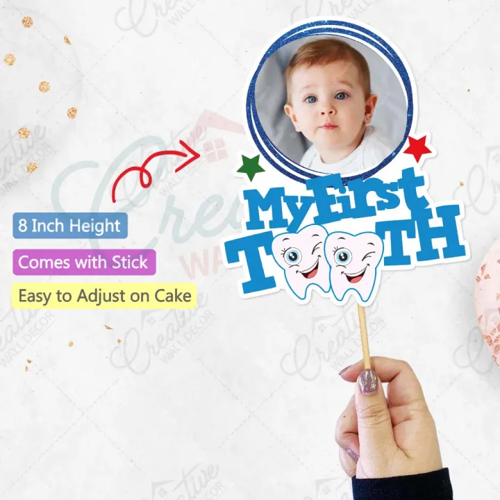 1st%20Tooth%20CUSTOMIZED%20Photo%20Digital%20Cake%20Topper%20for%20Boy%20or%20Girl%20Birthday%20Party%20Celebration%20&%20Perfect%20Birthday%20gift%20with%20Any%20Name%20-%20Image%203